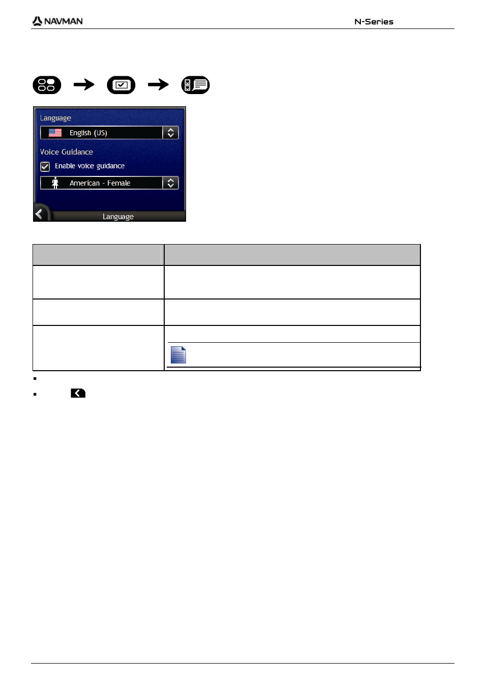 Language, If you want to... then | Navman N-Series User Manual | Page 117 / 144