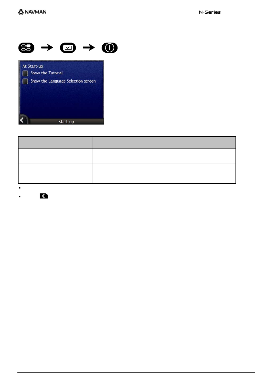 Start-up | Navman N-Series User Manual | Page 119 / 144