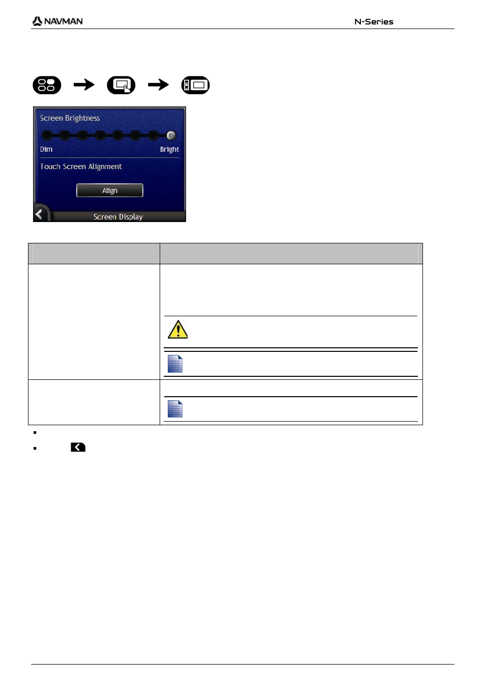 Screen display, If you want to... then | Navman N-Series User Manual | Page 121 / 144