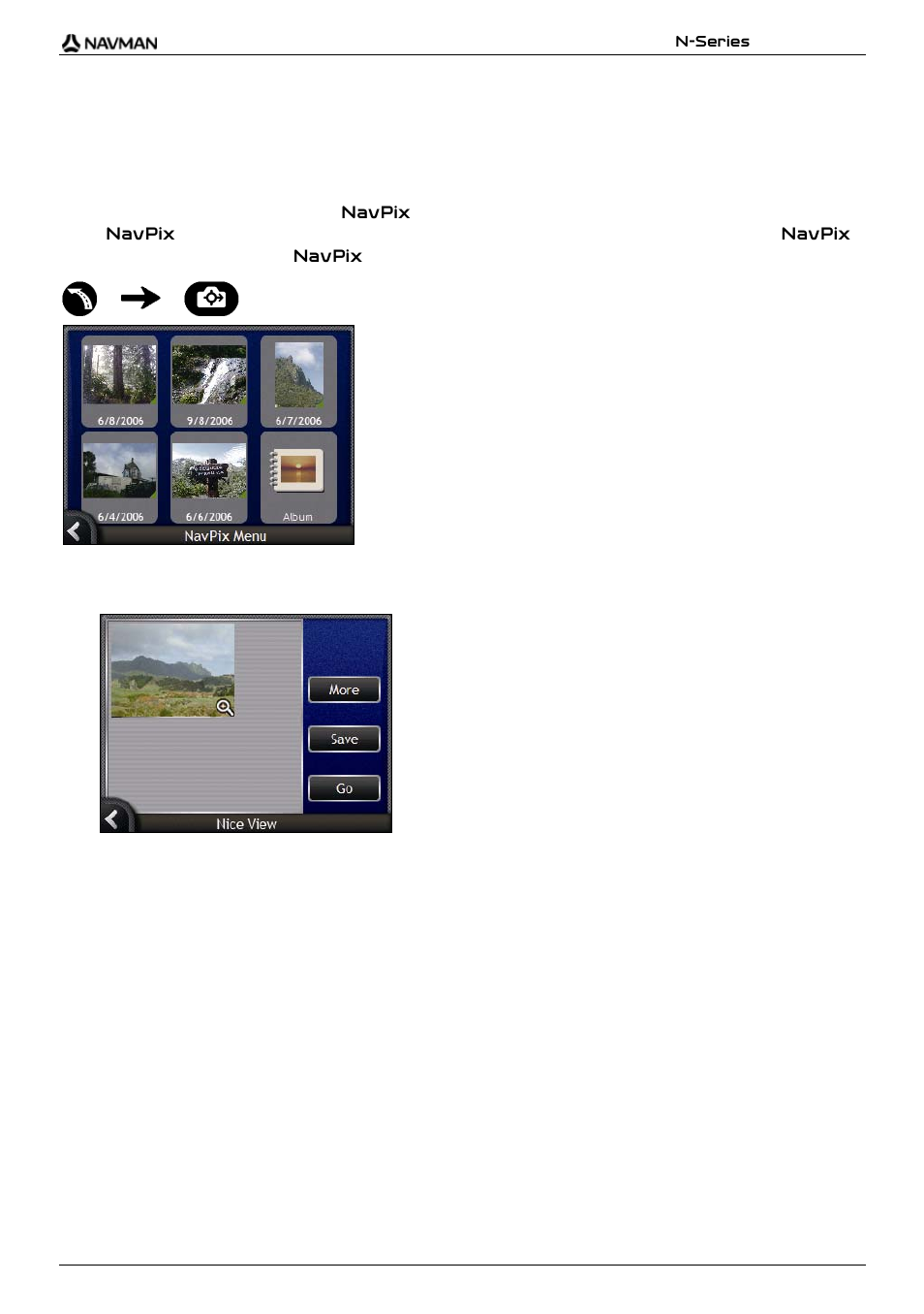 How do i navigate to a navpix photo | Navman N-Series User Manual | Page 23 / 144