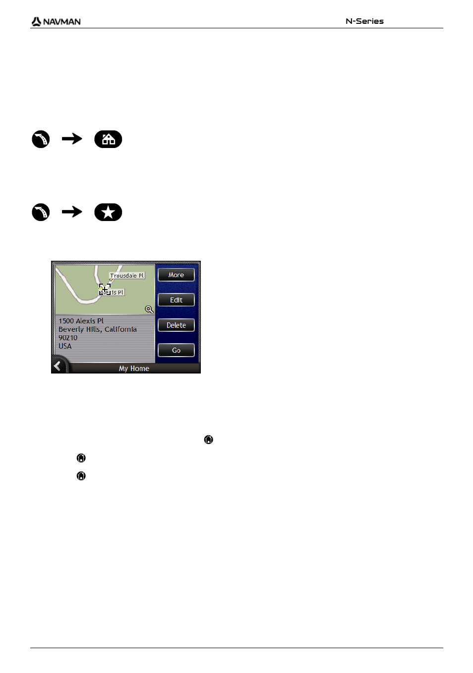 How do i navigate to my home | Navman N-Series User Manual | Page 53 / 144