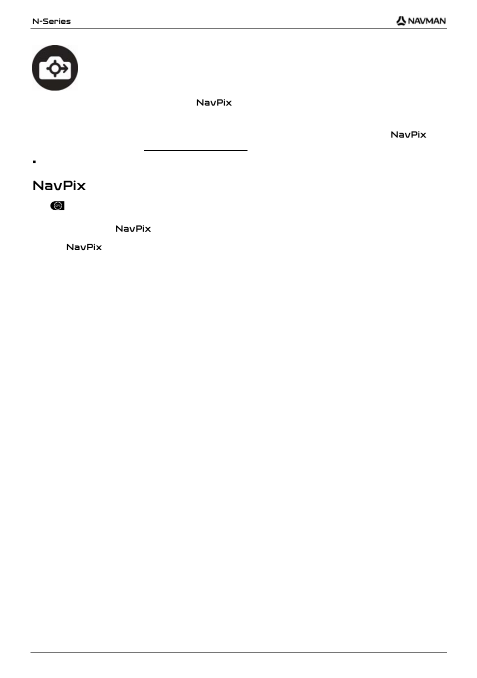 How do i use the camera, Navpix ™ - photos with gps co-ordinates | Navman N-Series User Manual | Page 56 / 144