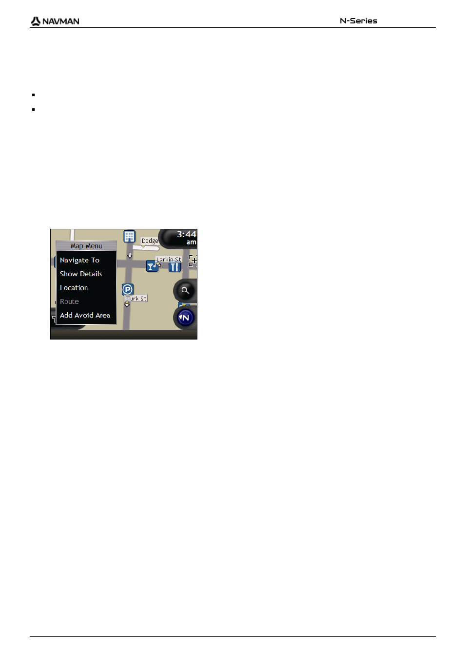 How do i preview a route, Select a departure point, Select a destination point | Navman N-Series User Manual | Page 73 / 144