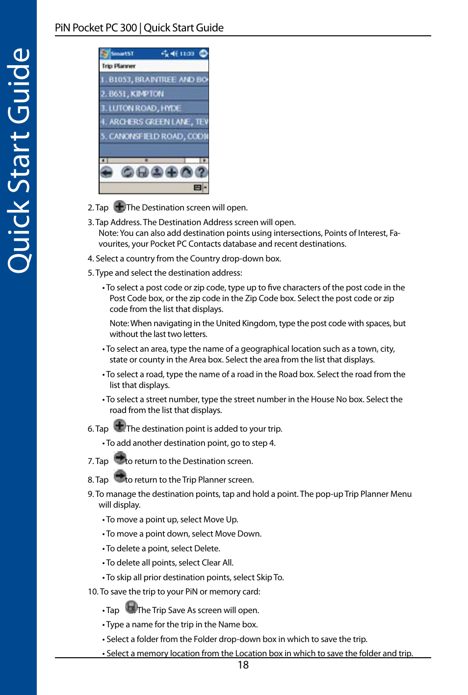 Quick s ta rt guide | Navman SmartS TM User Manual | Page 18 / 69