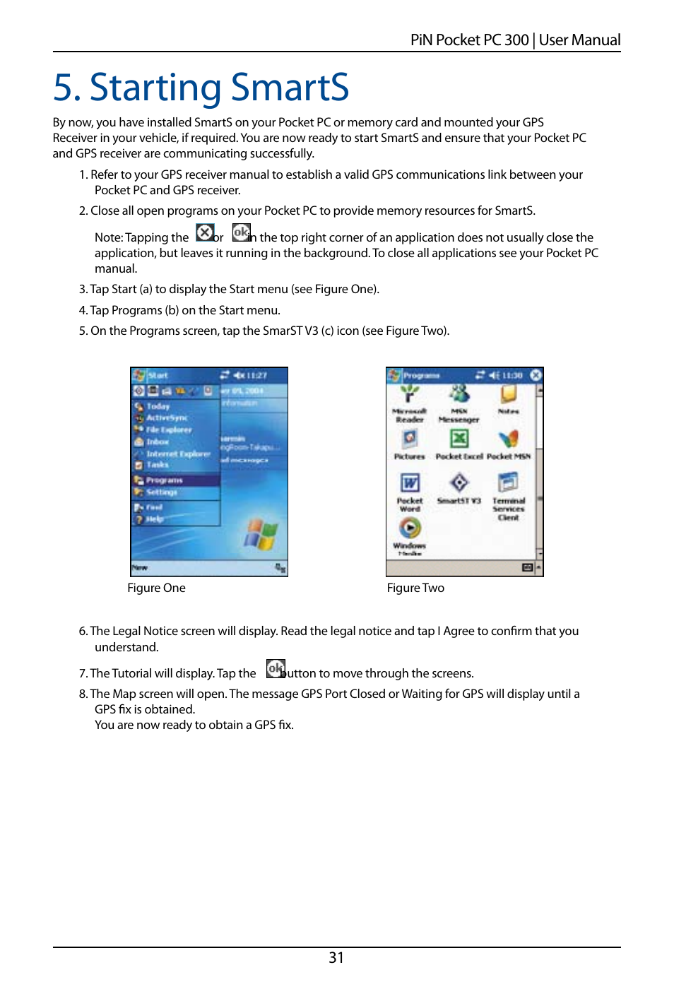 Starting smarts | Navman SmartS TM User Manual | Page 31 / 69