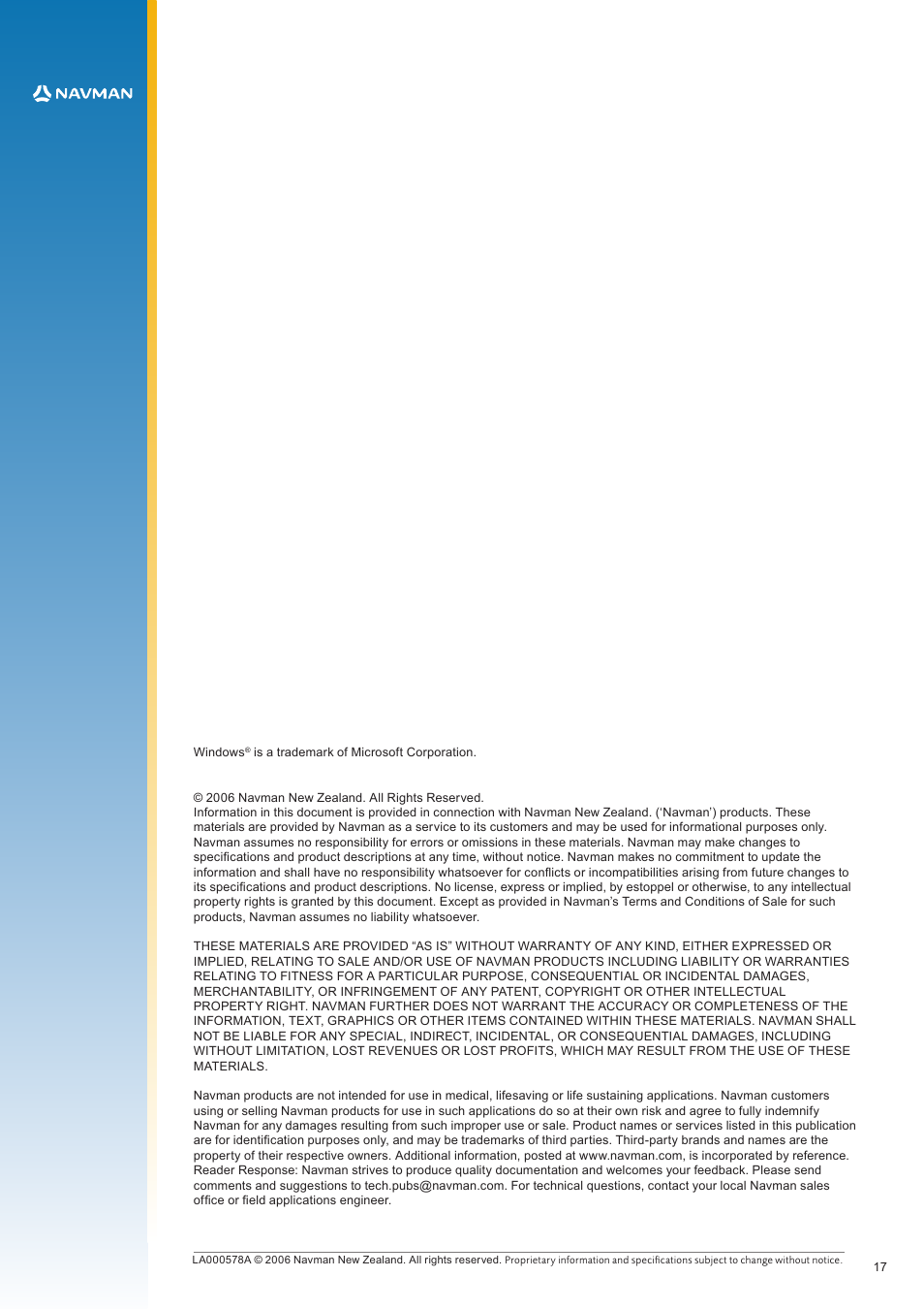 Navman LA000578A User Manual | Page 17 / 17