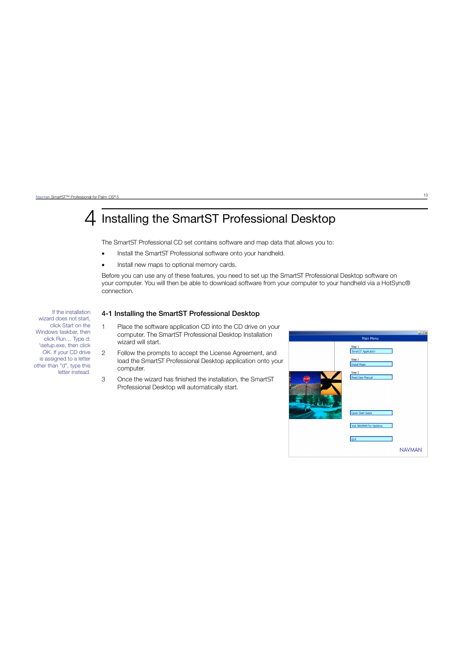 Installing the smartst professional desktop | Navman SmartST Professional User Manual | Page 10 / 60