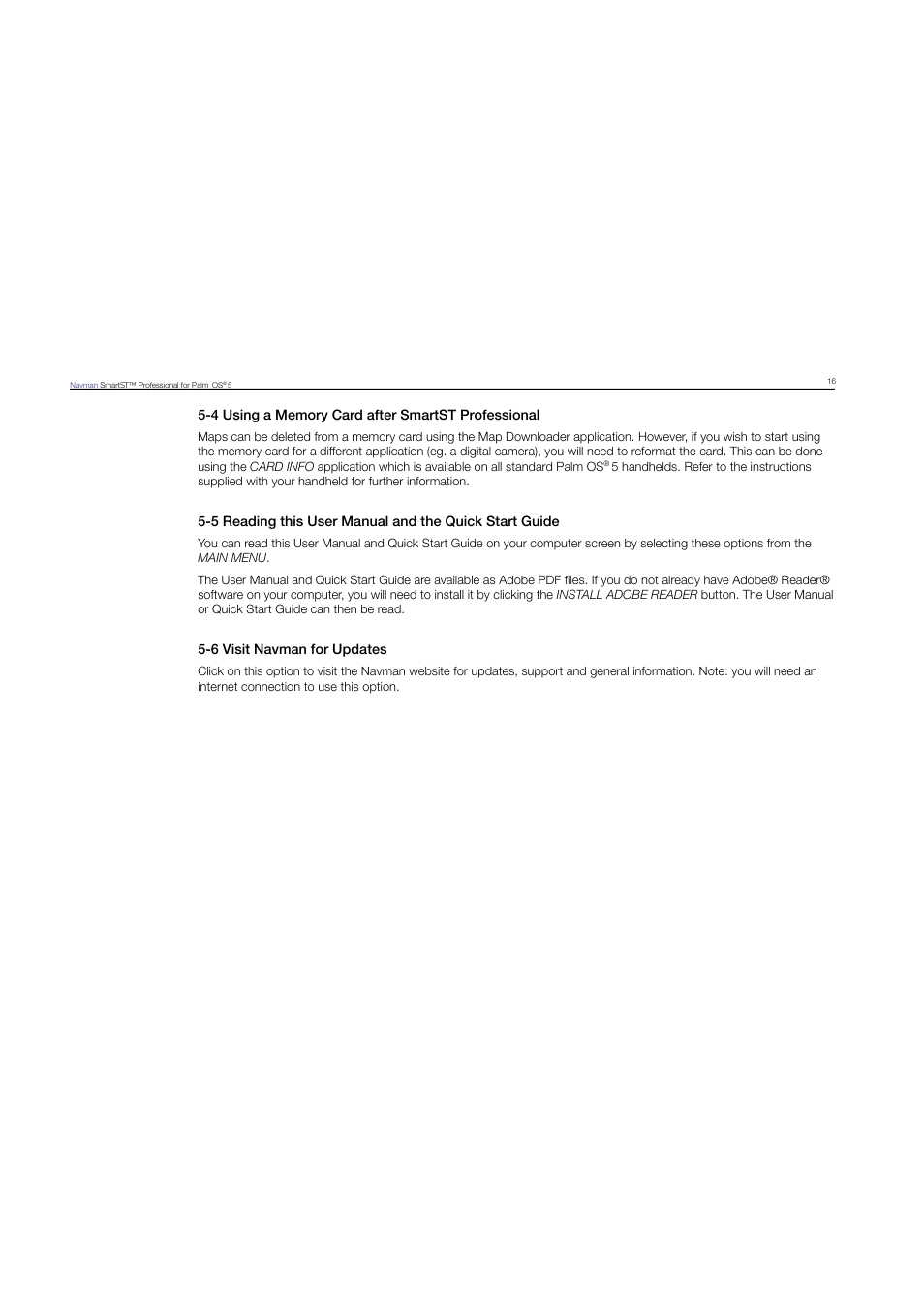 6 visit navman for updates | Navman SmartST Professional User Manual | Page 16 / 60