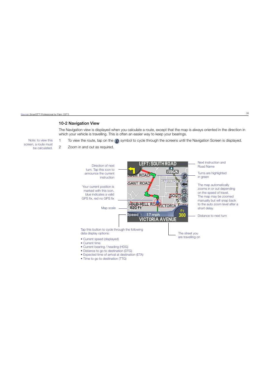 2 navigation view | Navman SmartST Professional User Manual | Page 38 / 60