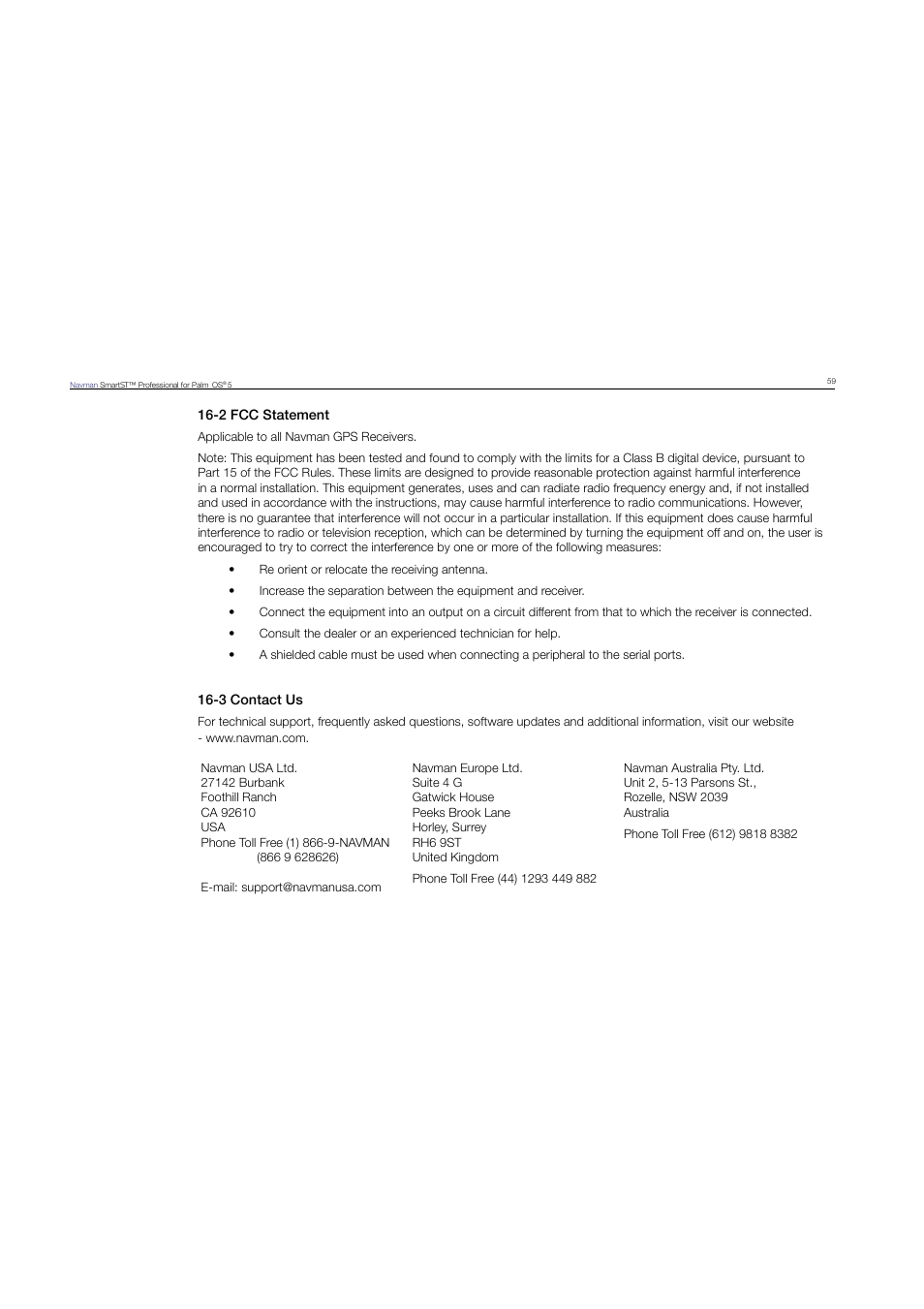 Navman SmartST Professional User Manual | Page 59 / 60