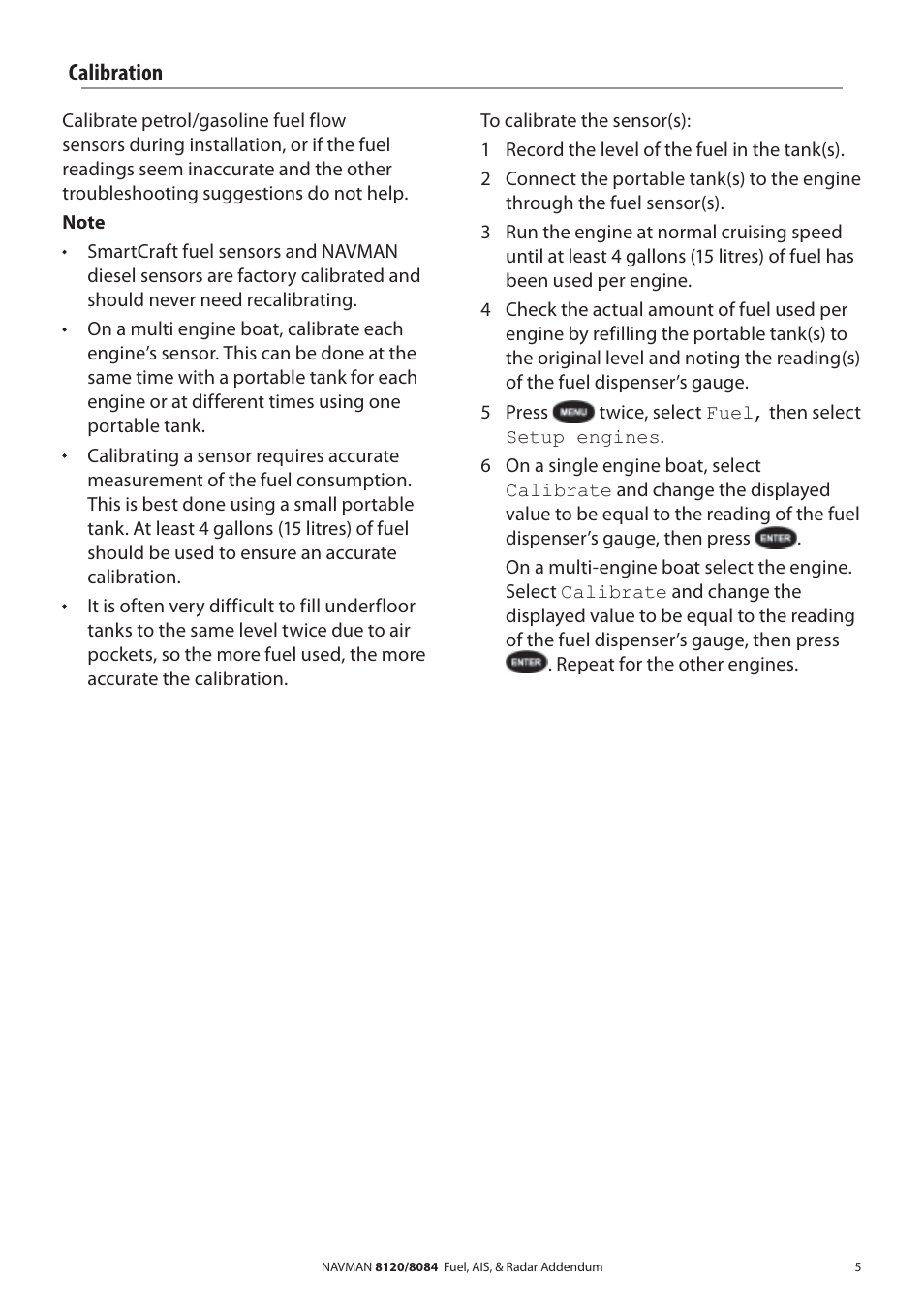 Calibration | Navman 8120 User Manual | Page 5 / 21