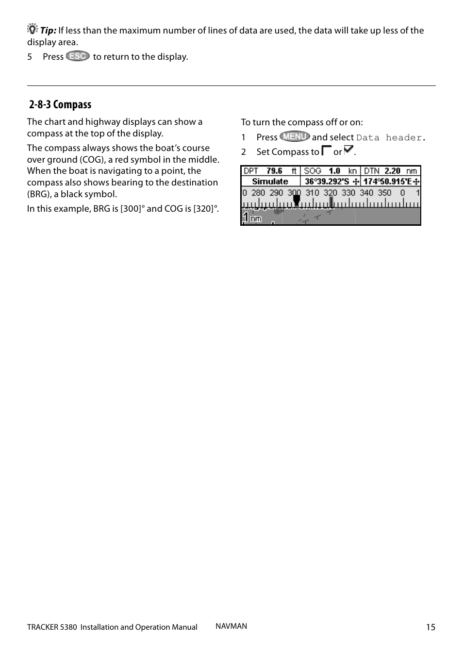 8-3 compass | Navman 5380 User Manual | Page 15 / 64