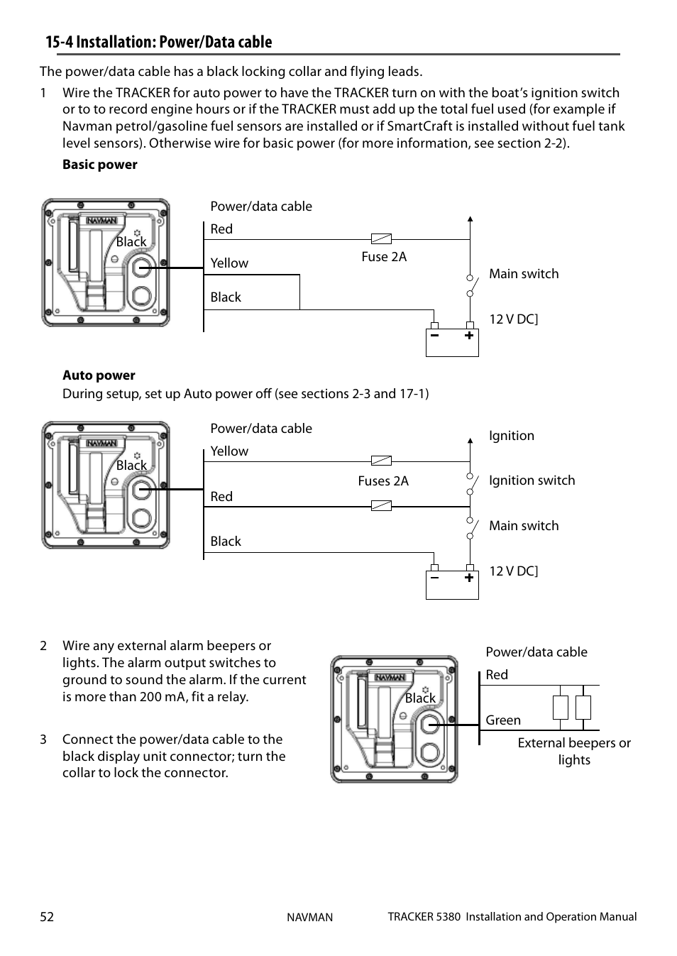 4 installation: power/data cable | Navman 5380 User Manual | Page 52 / 64