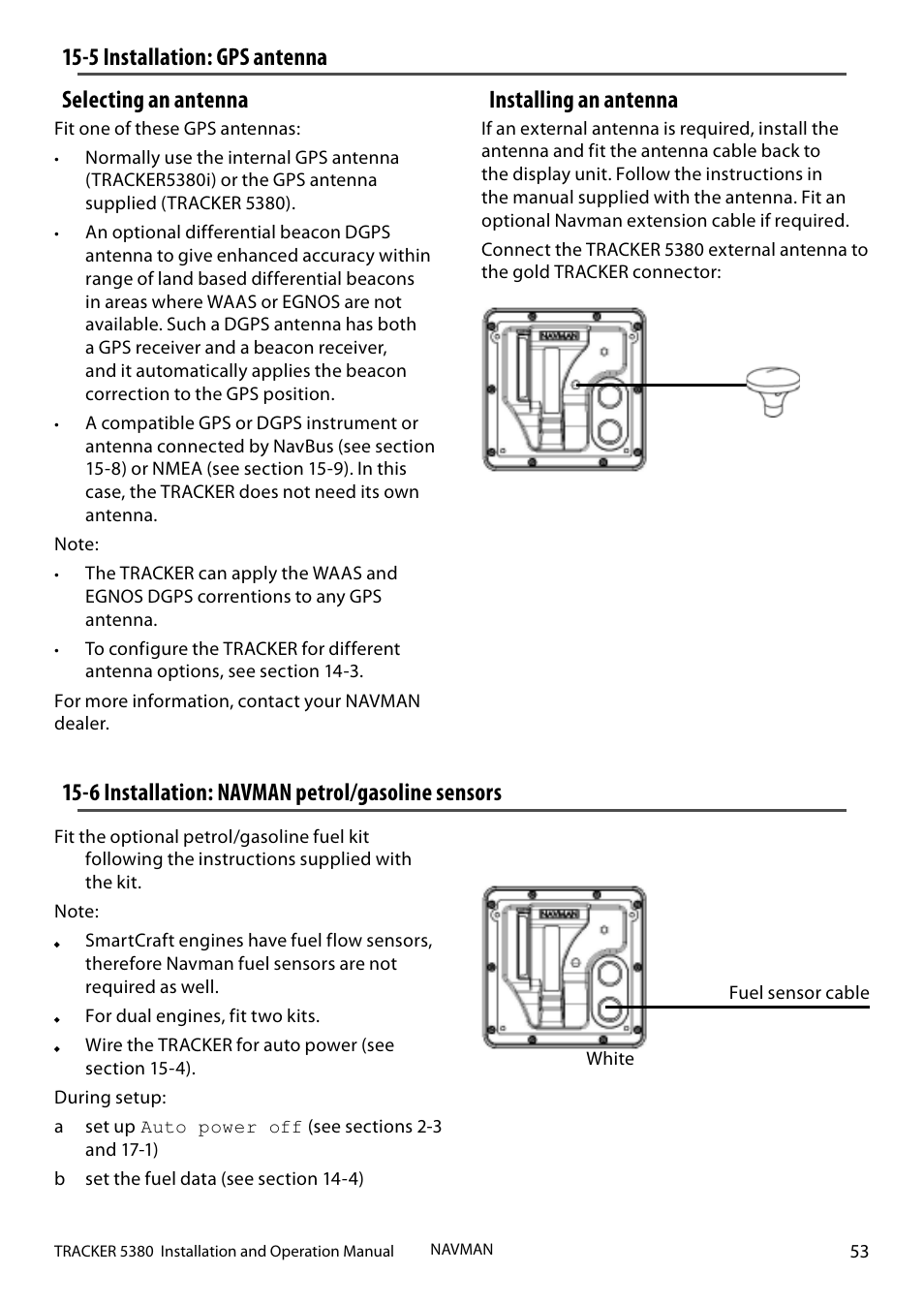 Selecting an antenna, Installing an antenna | Navman 5380 User Manual | Page 53 / 64