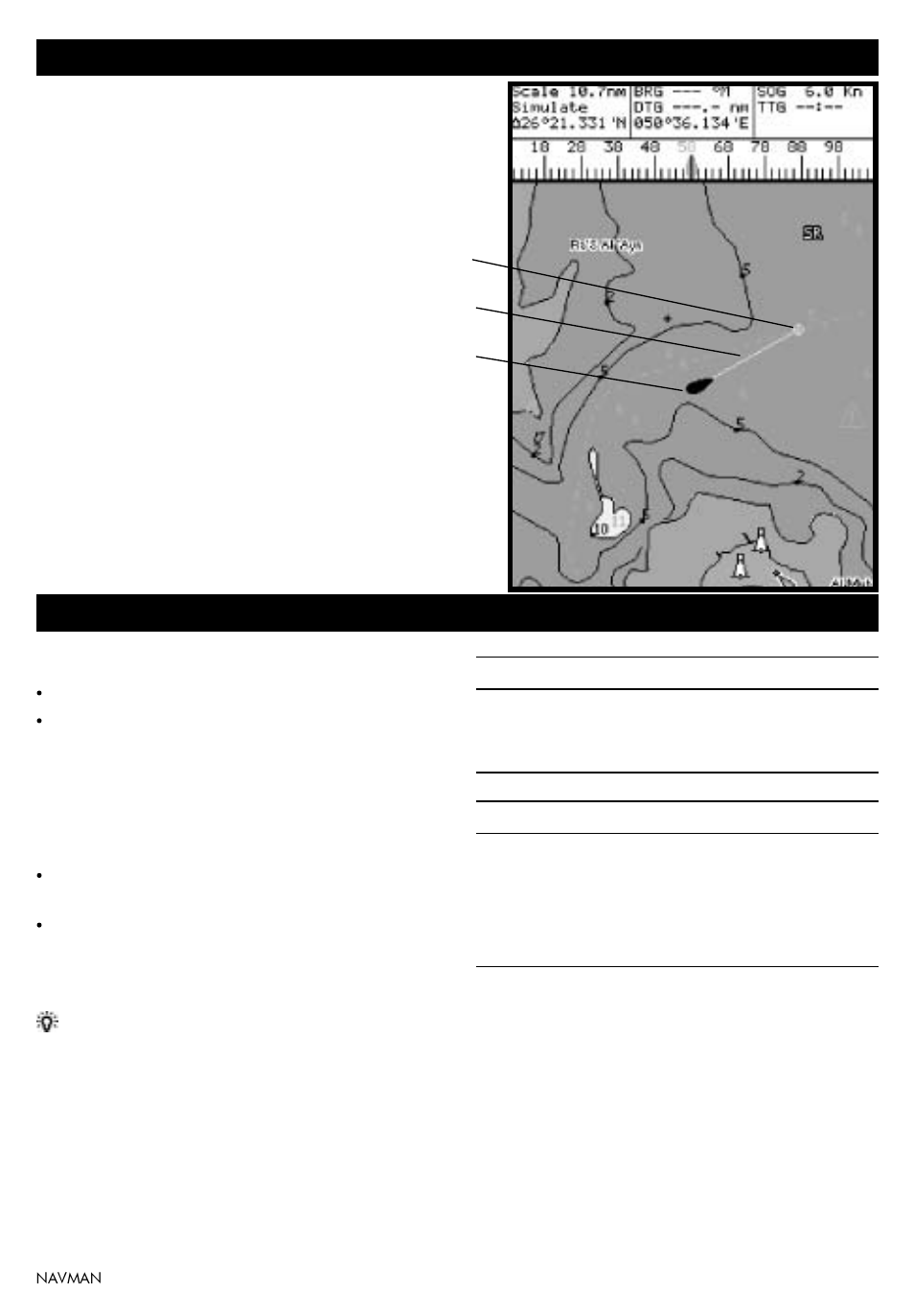 4 projected course, 5 tracks and tracking | Navman TRACKER 5100I User Manual | Page 15 / 42