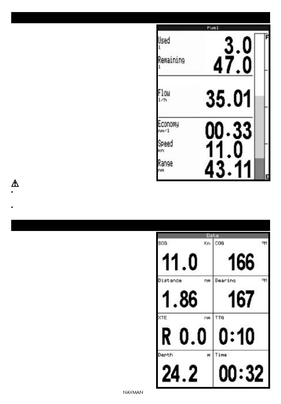 4 fuel display, 5 data display, Change what data is displayed | Navman TRACKER 5100I User Manual | Page 16 / 42