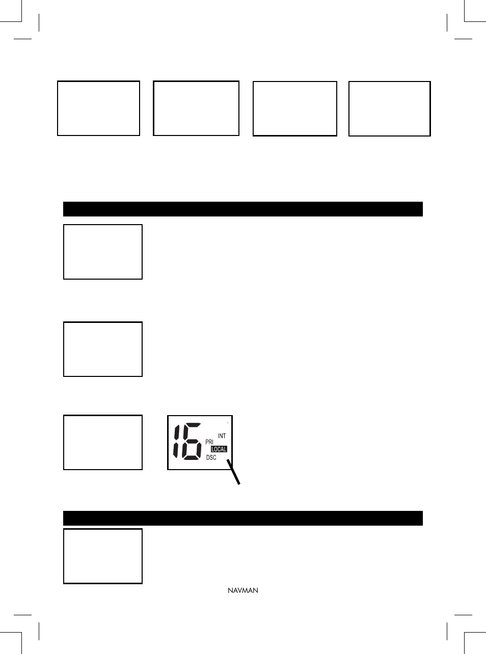 3 local or distance sensitivity (local/dist), 4 backlighting (backlight) and contrast (contrast), 3 delete an entry | 1 set distance sensitivity, 2 set local sensitivity | Navman VHF 7200 User Manual | Page 15 / 60