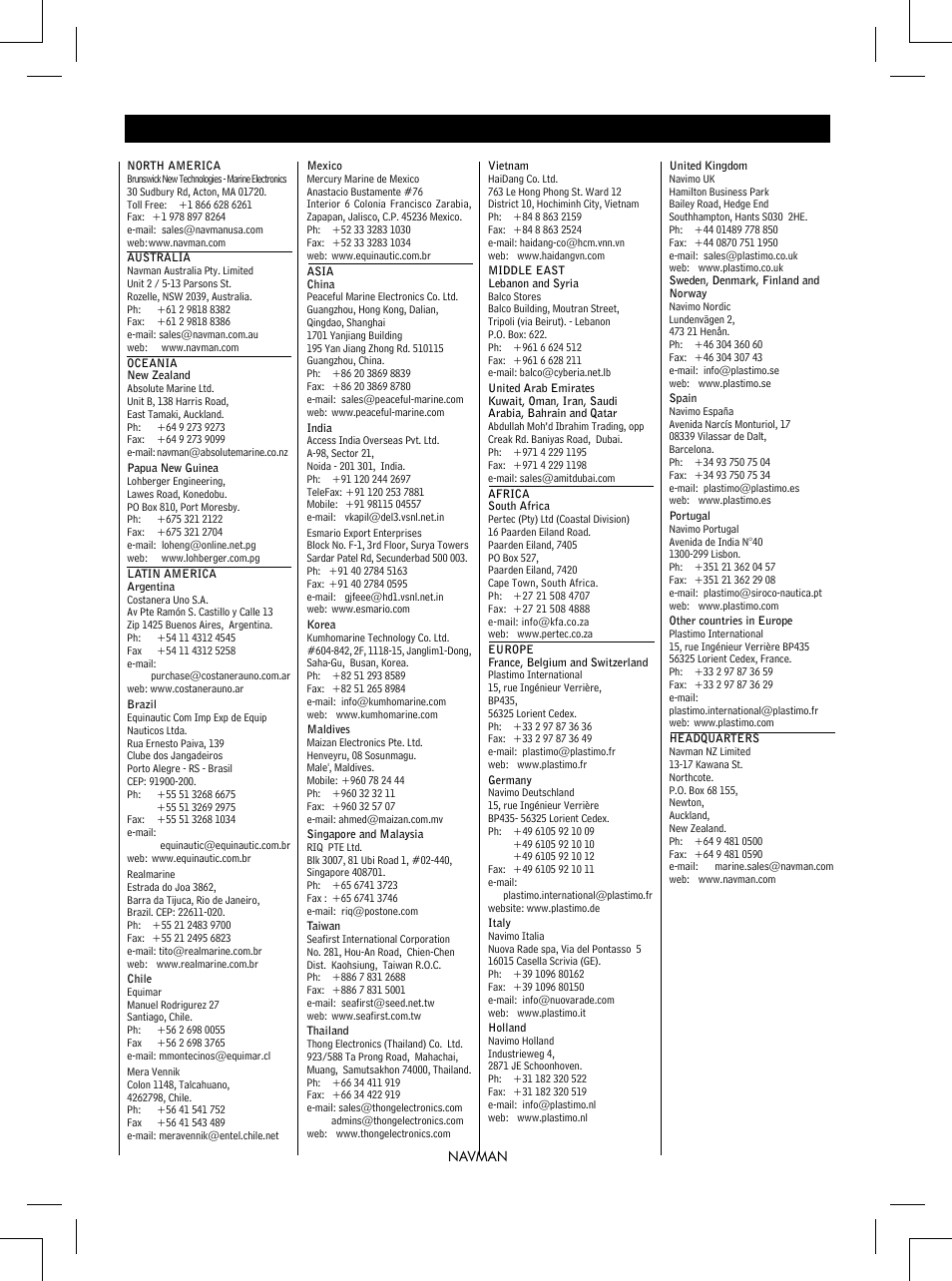 Navman VHF 7200 User Manual | Page 58 / 60