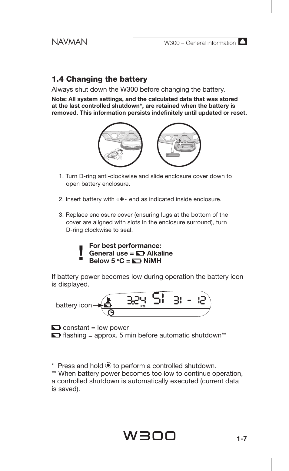 W300, Navman | Navman Sport Tool W300 User Manual | Page 7 / 26