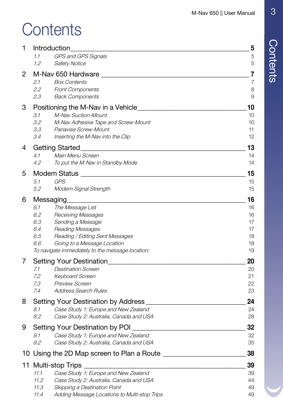 Navman M-Nav 650 User Manual | Page 3 / 84