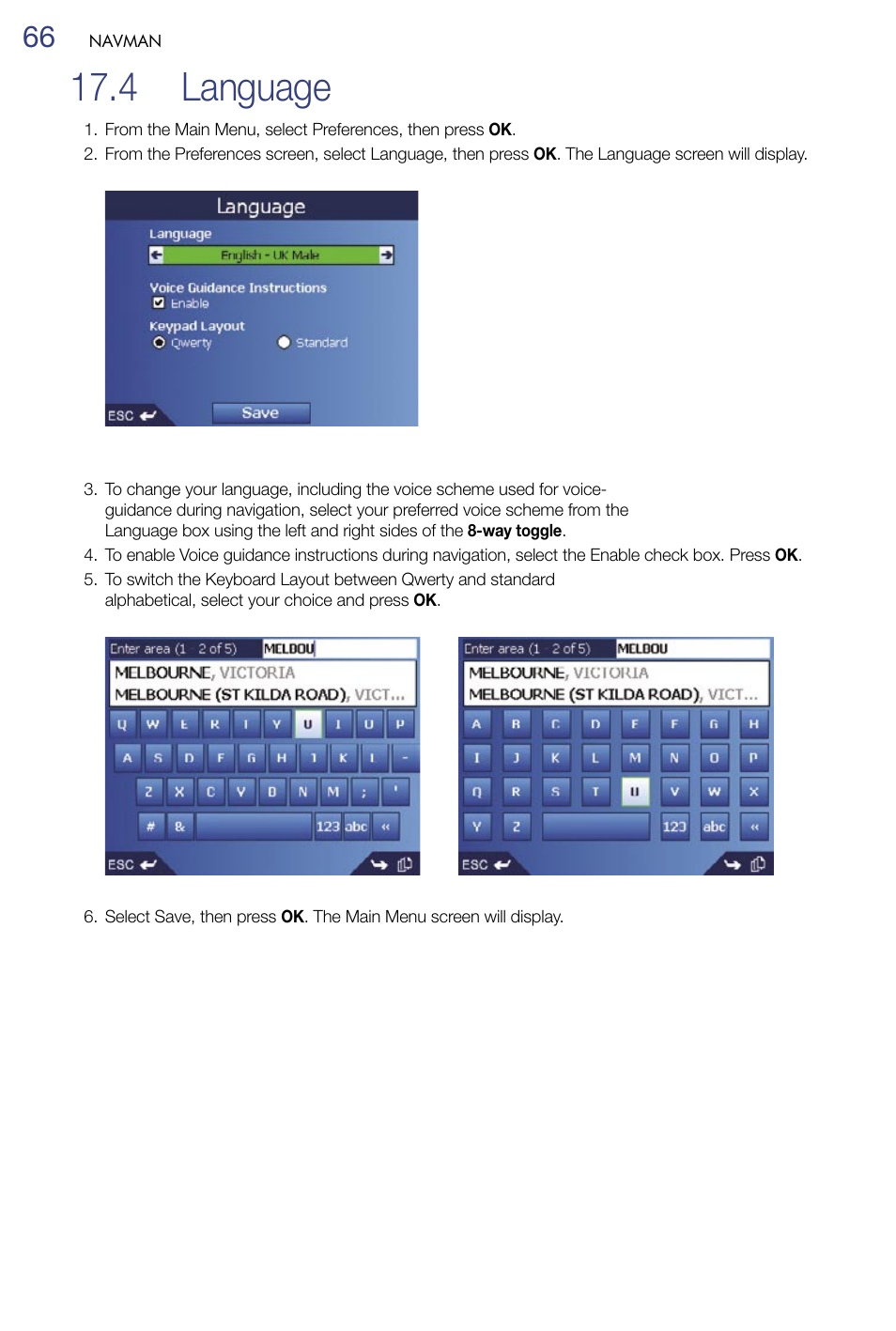 Language, 4 language | Navman M-Nav 650 User Manual | Page 66 / 84