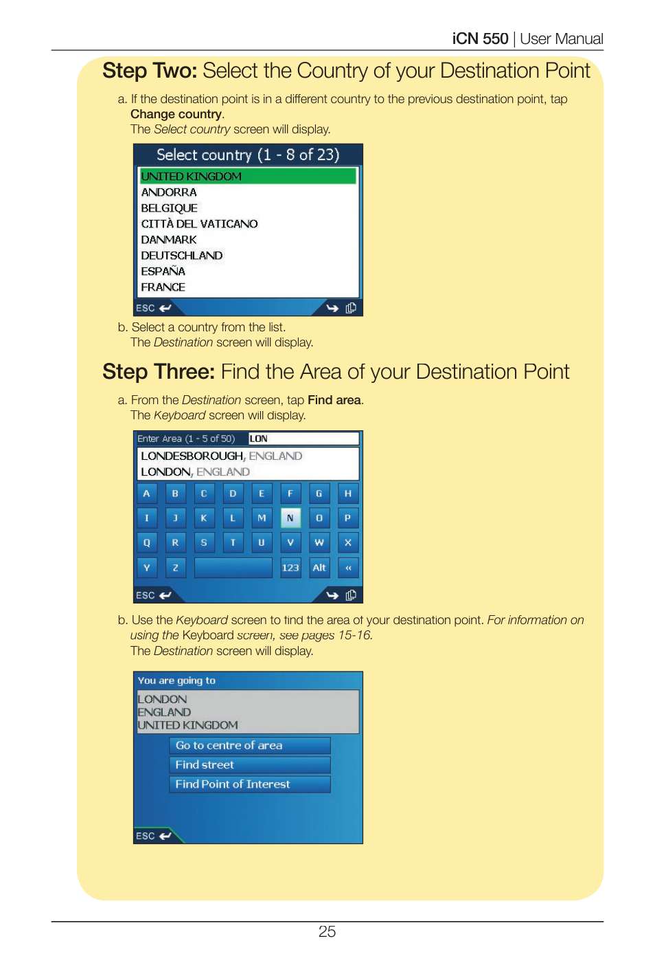 Navman ICN 550 User Manual | Page 25 / 72