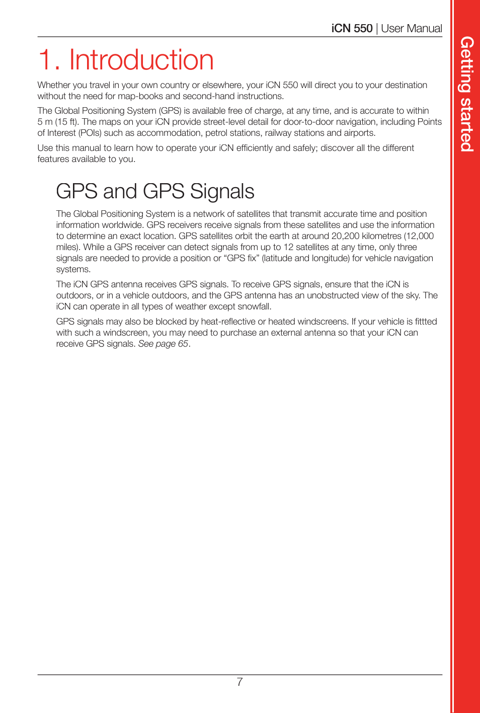 Introduction, Gps and gps signals | Navman ICN 550 User Manual | Page 7 / 72