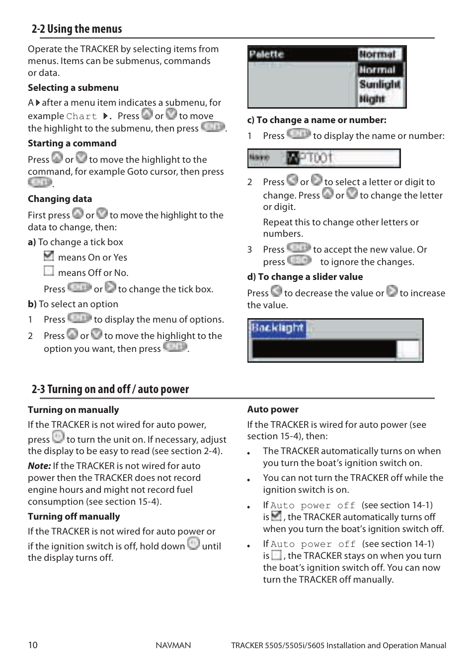 3 turning on and off / auto power | Navman 5605 User Manual | Page 10 / 68