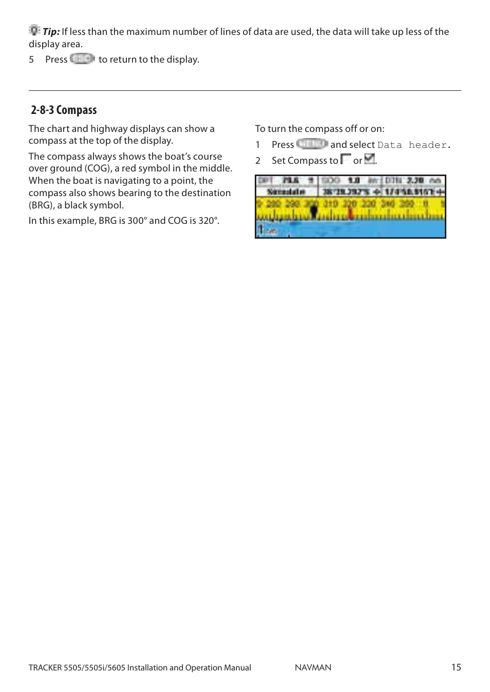 8-3 compass | Navman 5605 User Manual | Page 15 / 68