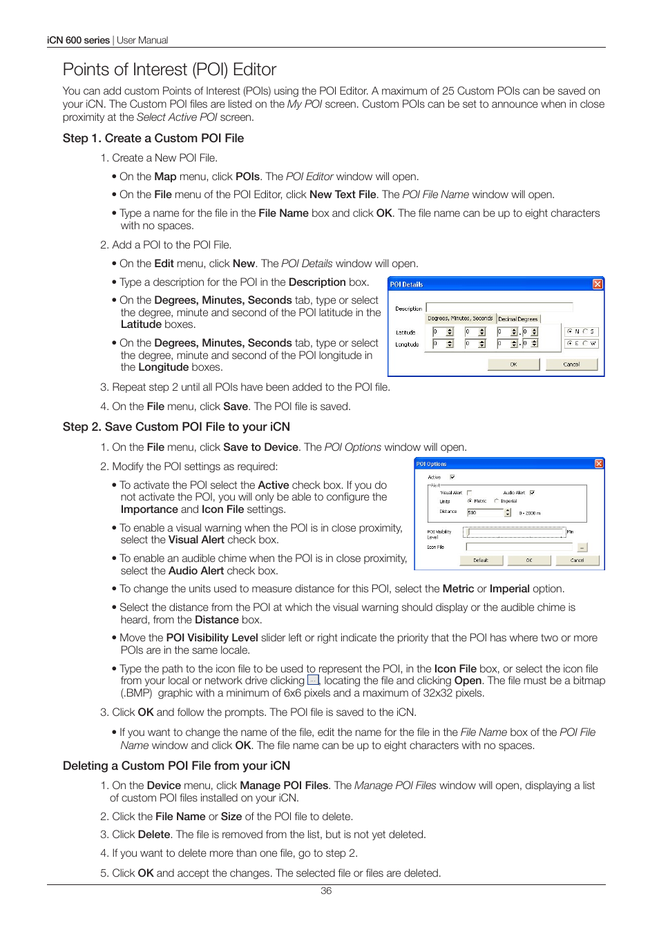 Points of interest (poi) editor | Navman iCN 600series User Manual | Page 36 / 41