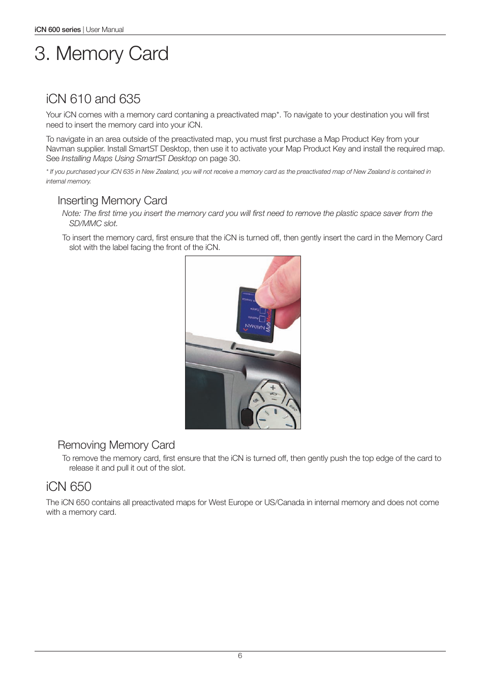Icn 650 | Navman iCN 600series User Manual | Page 6 / 41