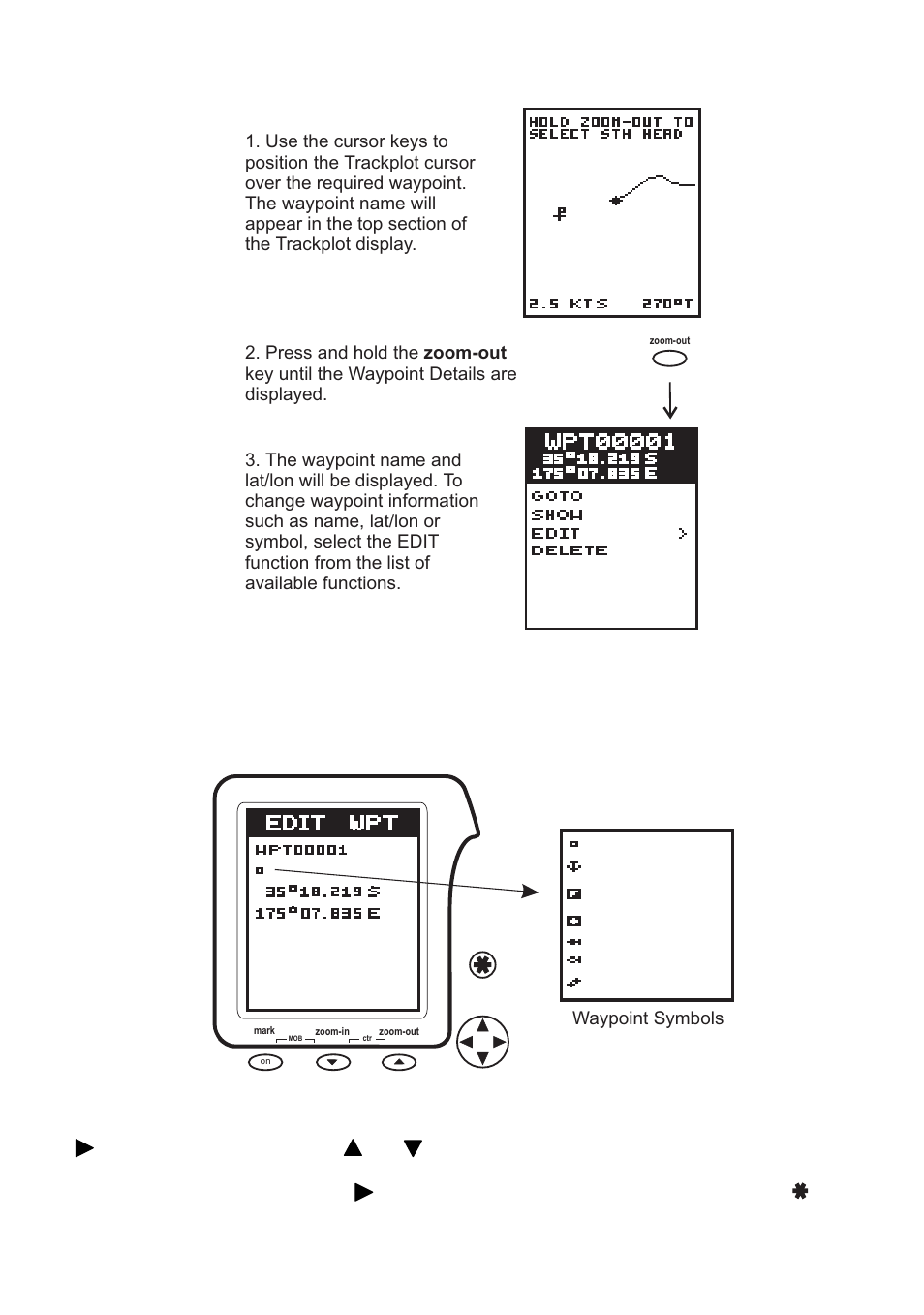 4 changing waypoint details | Navman Tracker500/500i User Manual | Page 25 / 44