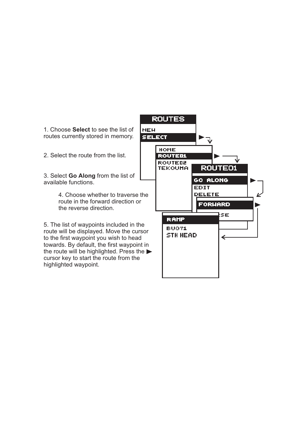 3 starting and cancelling routes | Navman Tracker500/500i User Manual | Page 31 / 44