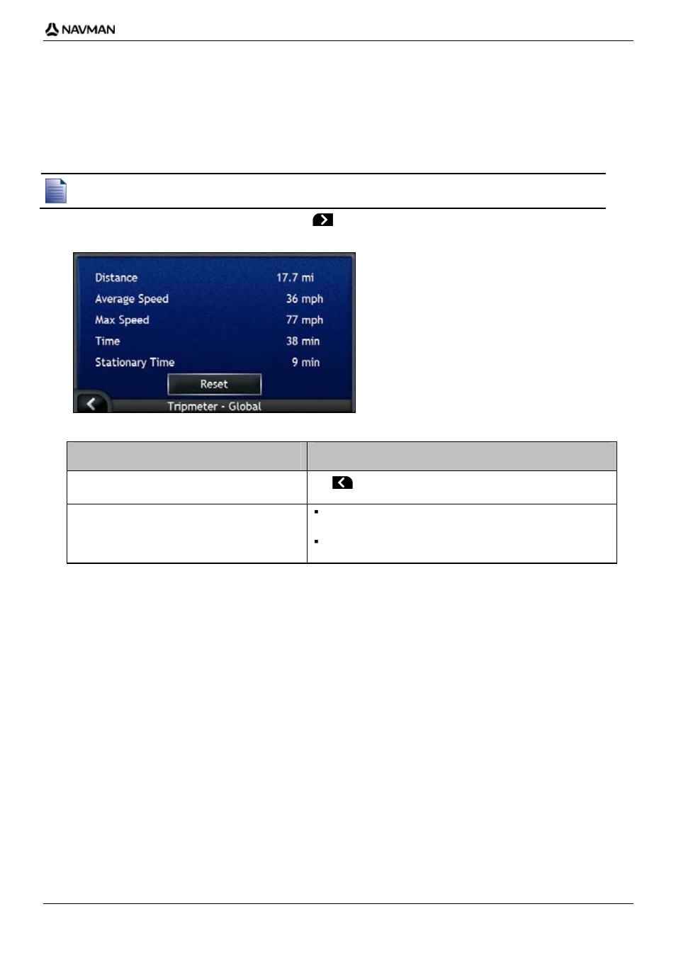 How do i view statistics of my trips to date, If you want to ... then | Navman iCN700 User Manual | Page 75 / 124