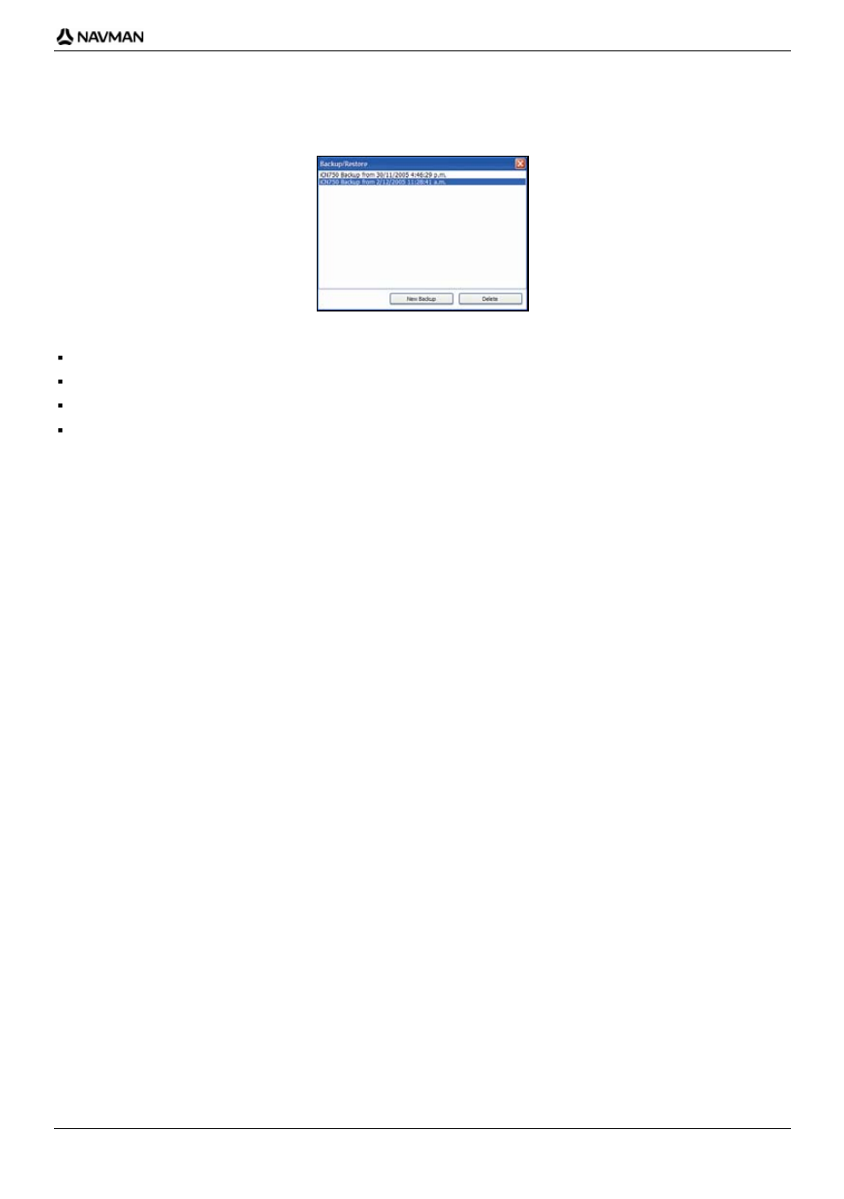 How do i backup my icn, How do i restore a backup to my icn, How do i delete a backup | Navman iCN700 User Manual | Page 93 / 124