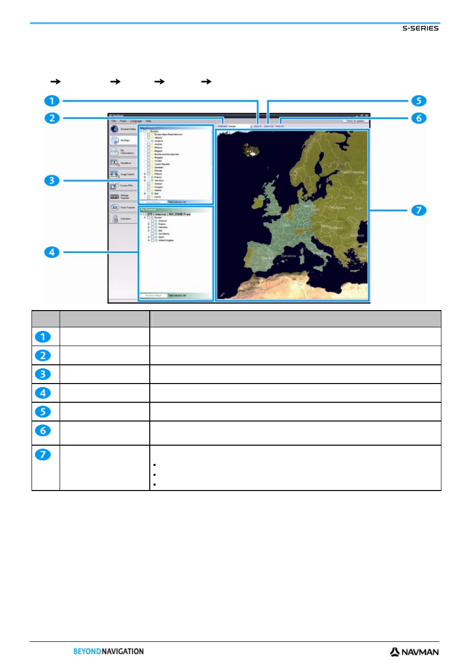 My maps | Navman S-Series User Manual | Page 104 / 133