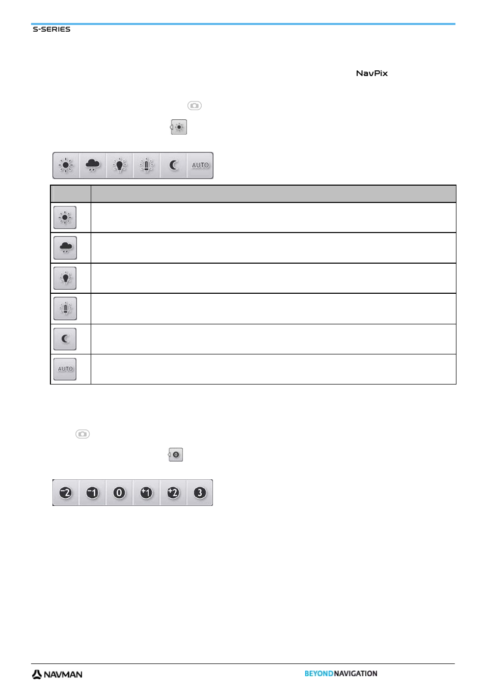 How do i customize camera preferences, Lighting options, Brightness options | Navman S-Series User Manual | Page 51 / 133