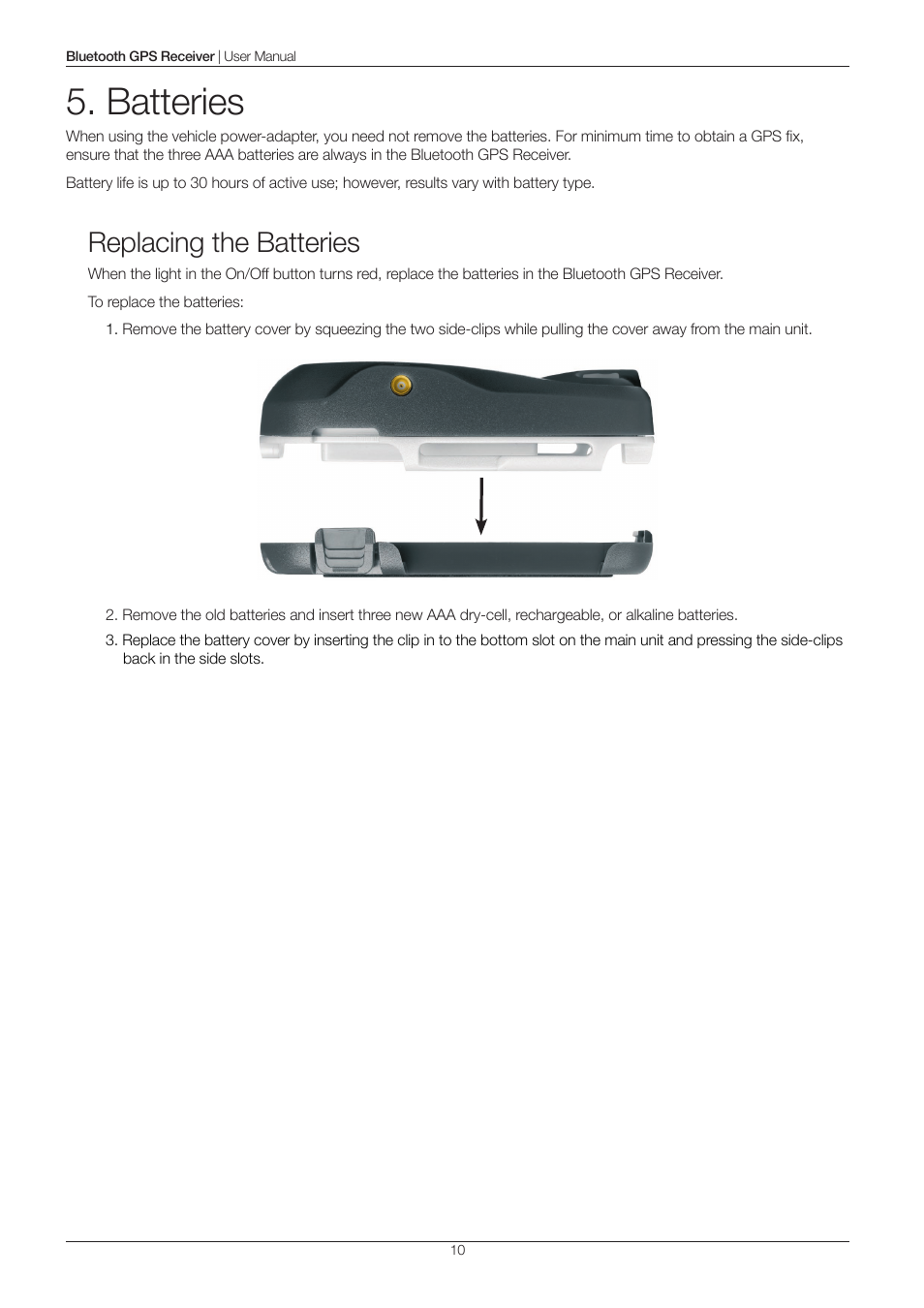 Batteries, Replacing the batteries | Navman 4100 User Manual | Page 10 / 13