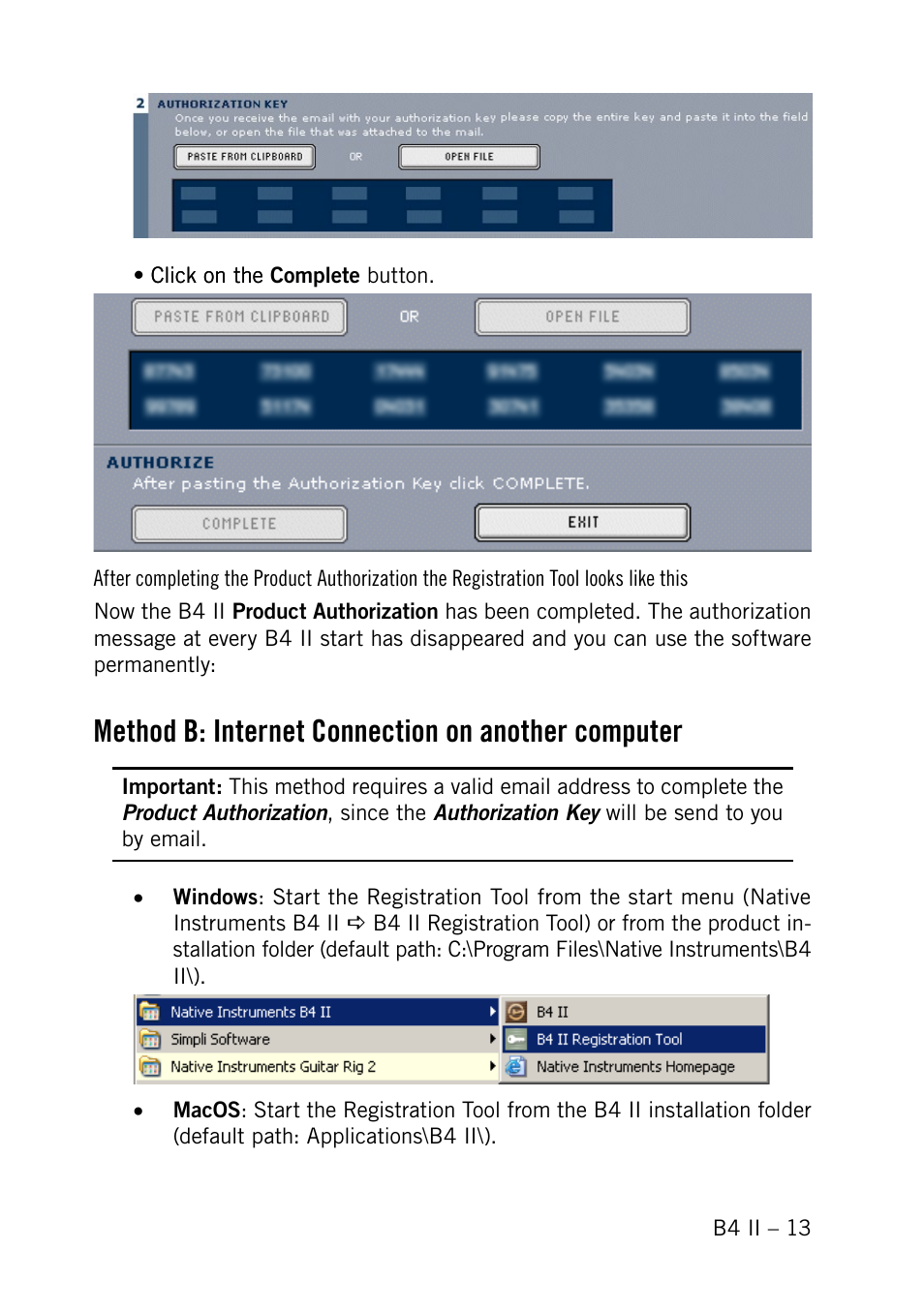 Method b: internet connection on another computer | Native Instruments B4 II User Manual | Page 13 / 88