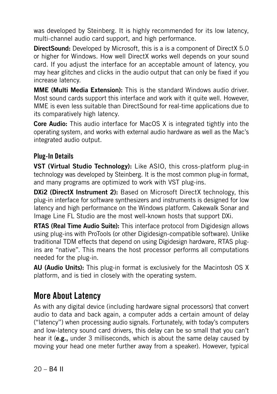 More about latency | Native Instruments B4 II User Manual | Page 20 / 88