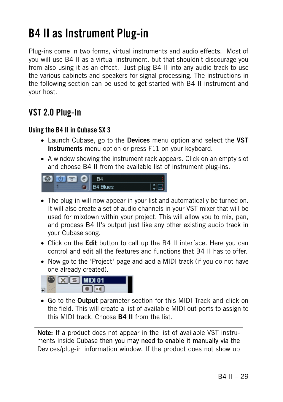 B4 ii as instrument plug-in, Vst 2.0 plug-in | Native Instruments B4 II User Manual | Page 29 / 88