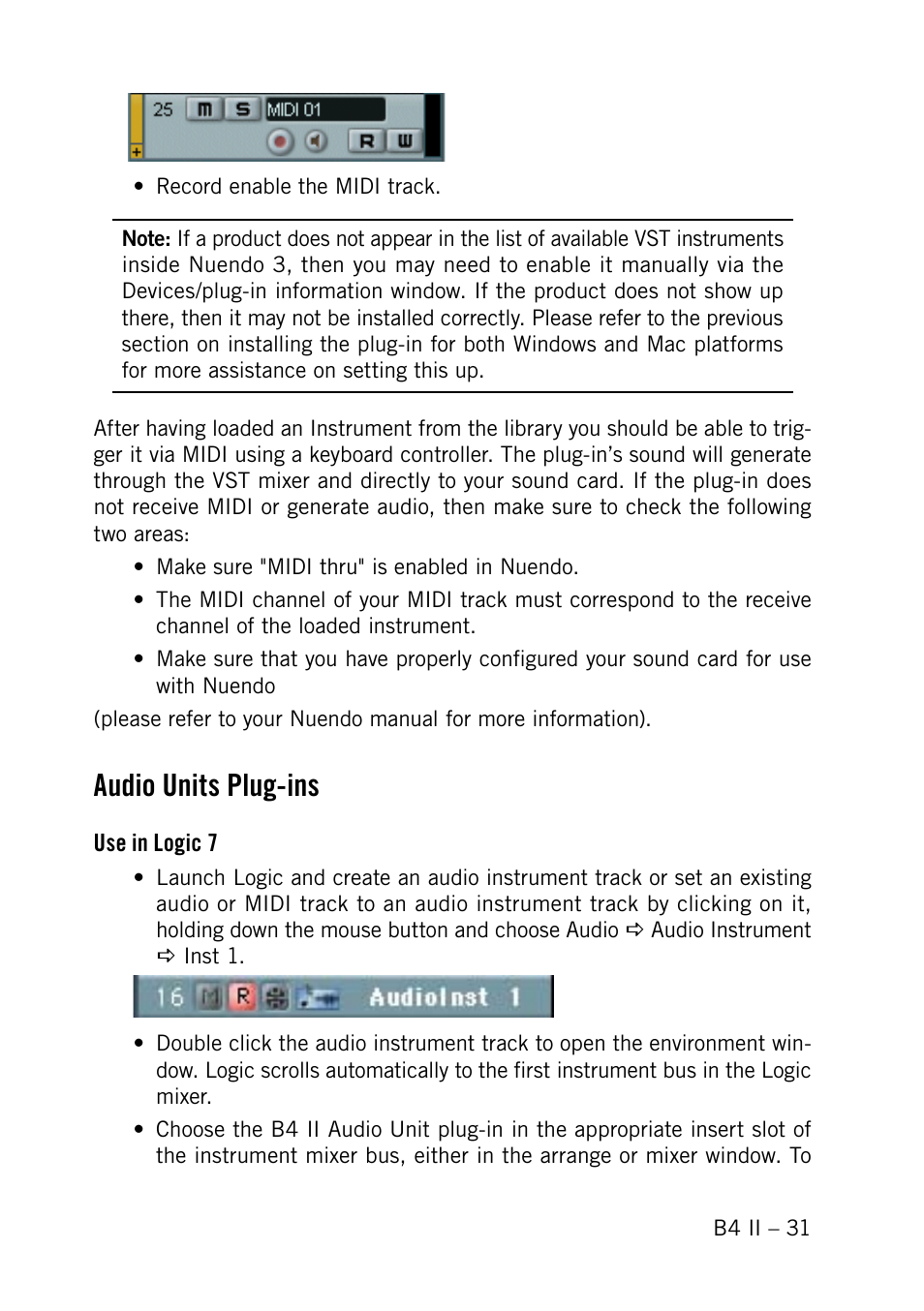 Audio units plug-ins | Native Instruments B4 II User Manual | Page 31 / 88