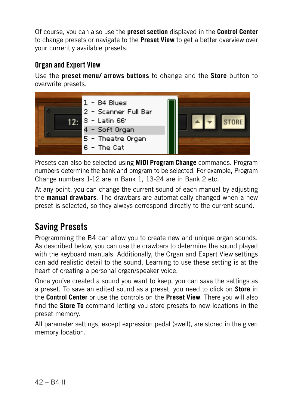 Saving presets | Native Instruments B4 II User Manual | Page 42 / 88