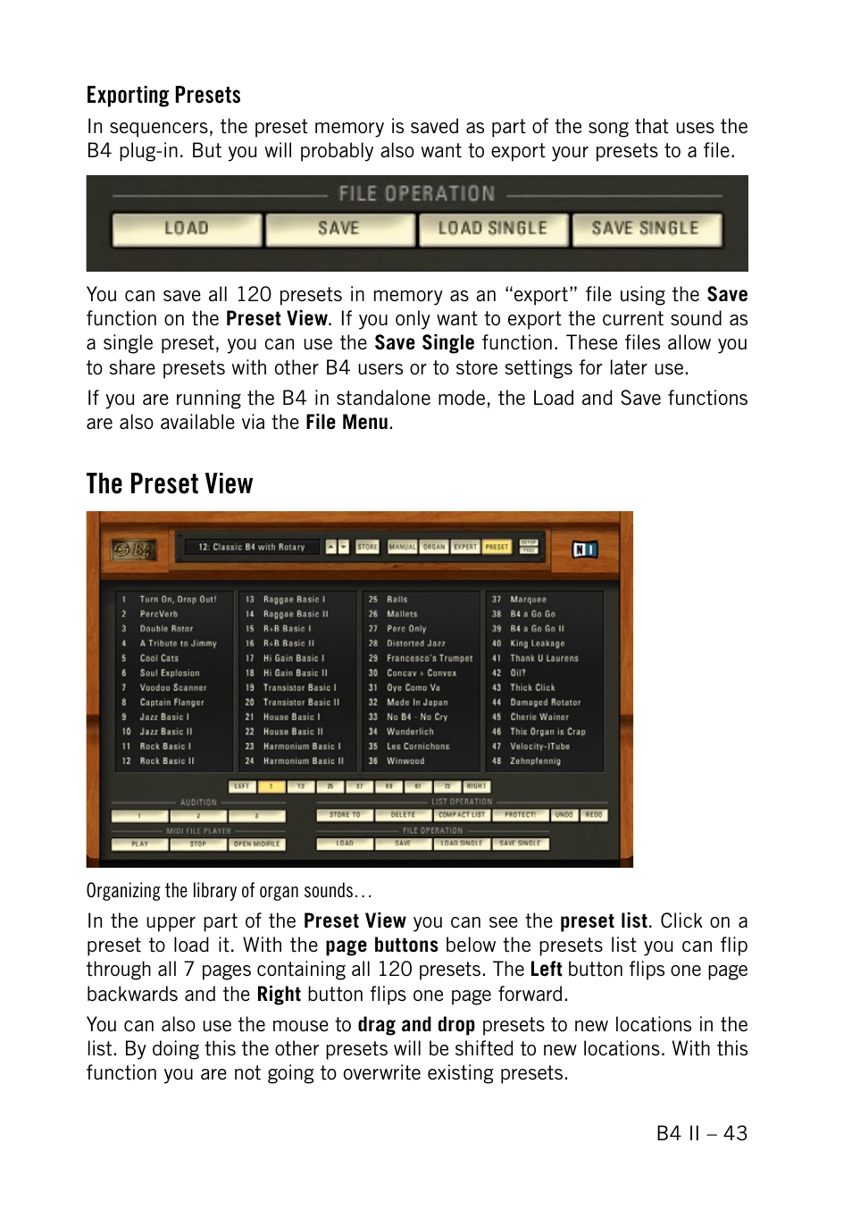 The preset view | Native Instruments B4 II User Manual | Page 43 / 88