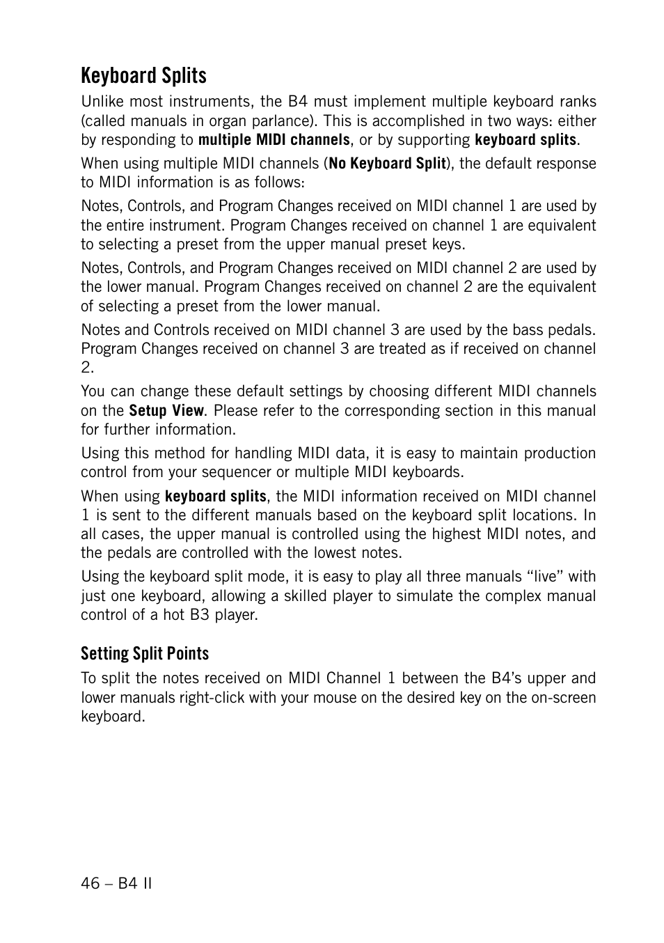 Keyboard splits | Native Instruments B4 II User Manual | Page 46 / 88