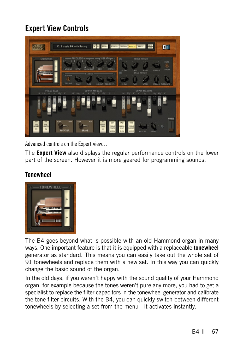 Expert view controls | Native Instruments B4 II User Manual | Page 67 / 88