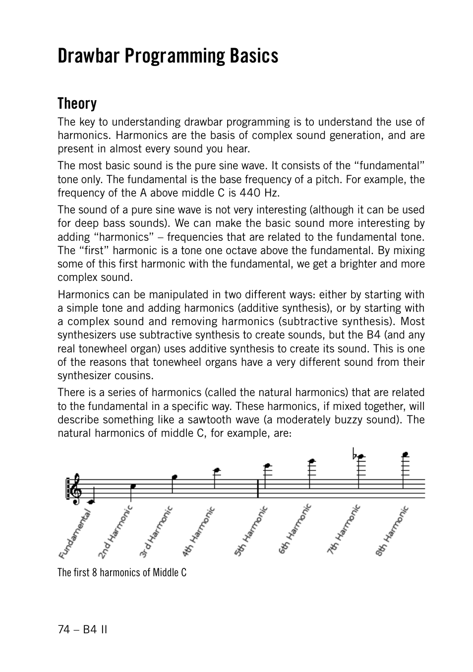 Drawbar programming basics, Theory | Native Instruments B4 II User Manual | Page 74 / 88