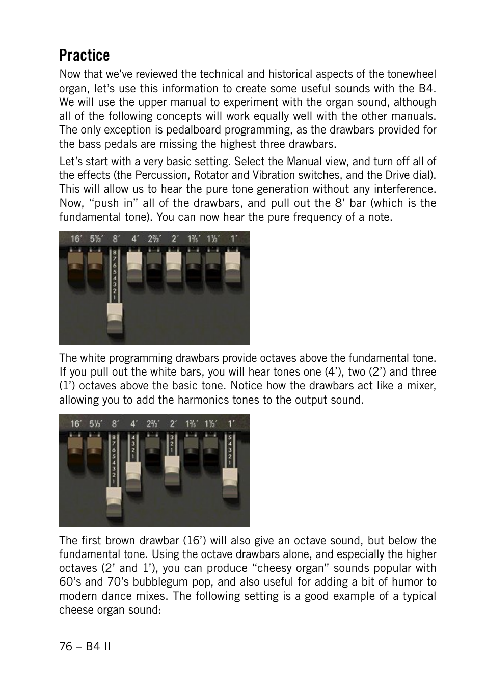 Practice | Native Instruments B4 II User Manual | Page 76 / 88