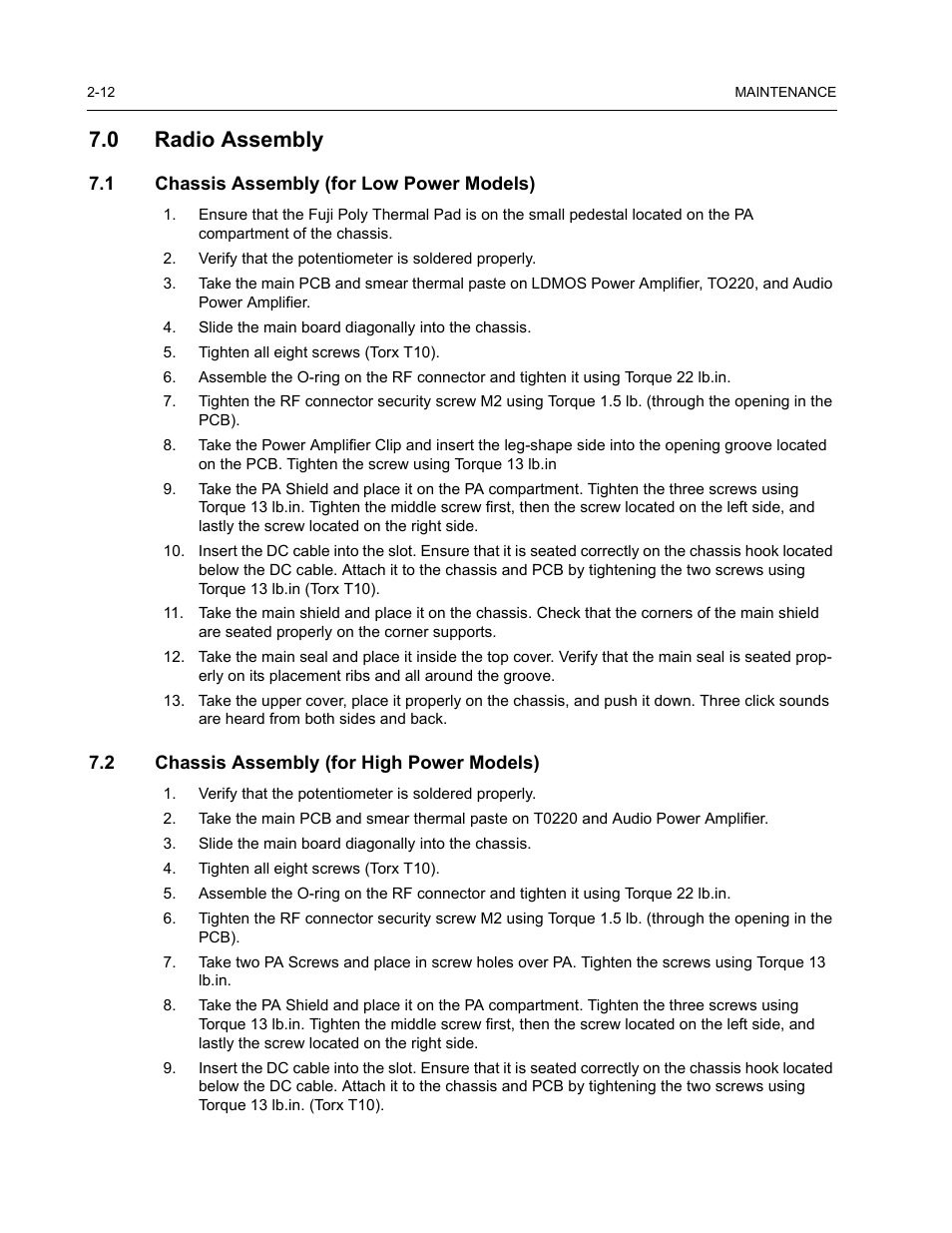 0 radio assembly, 1 chassis assembly (for low power models), 2 chassis assembly (for high power models) | Nikon RADIUS CM200 User Manual | Page 26 / 70