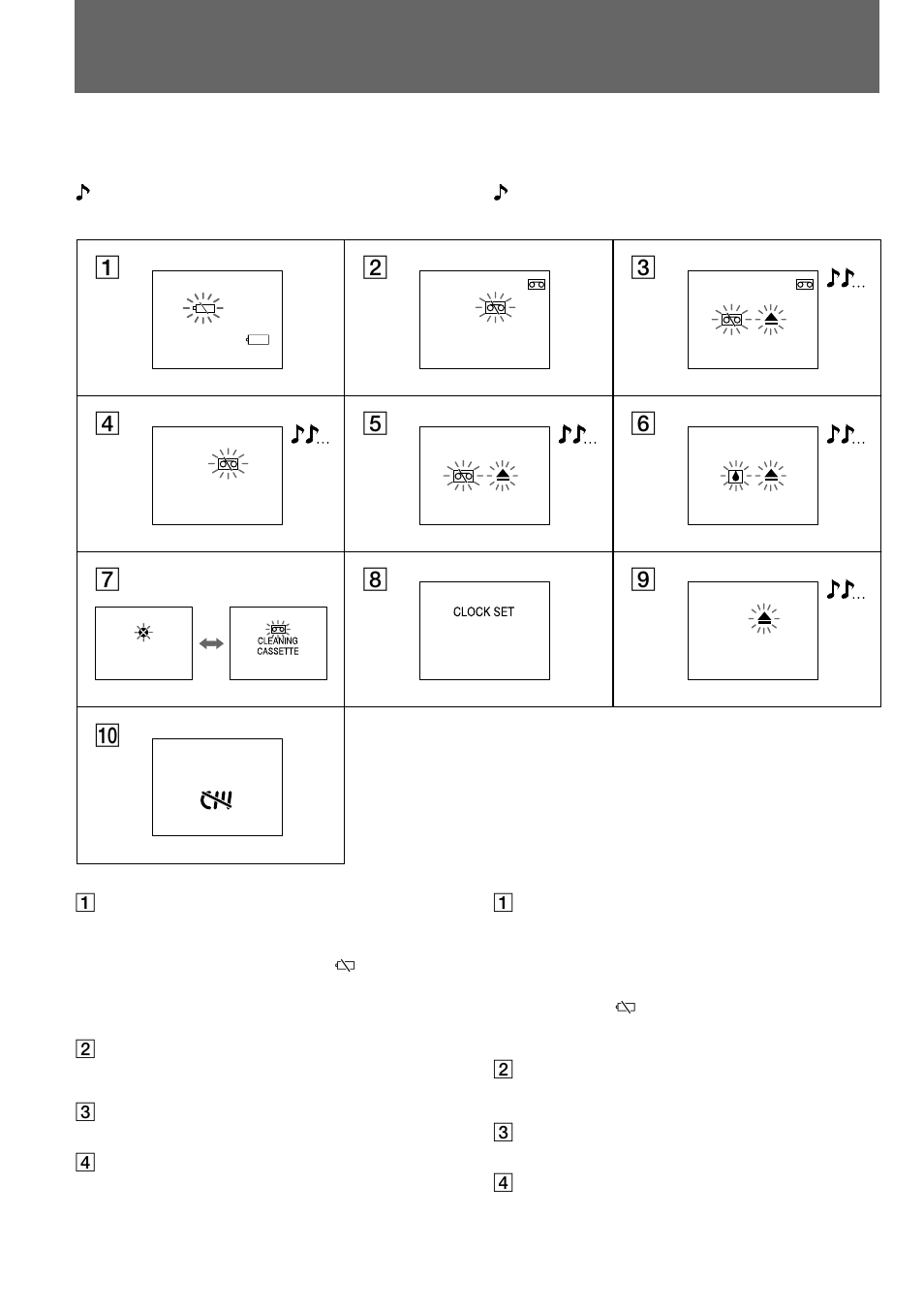 Warning indicators, Indicadores de aviso | Nikon DCR-PC10 User Manual | Page 122 / 124